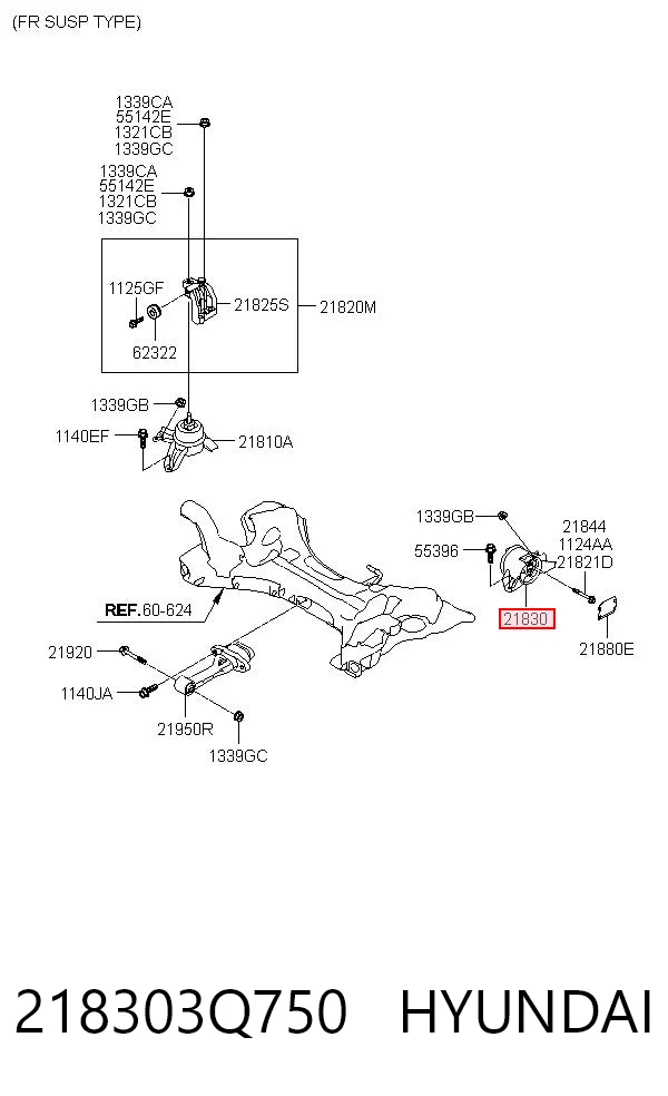218303Q750 Hyundai/Kia Подушка (опора) двигателя, левая