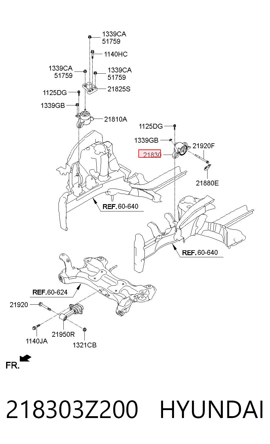 218303Z200 Hyundai/Kia Подушка (опора) двигателя, левая