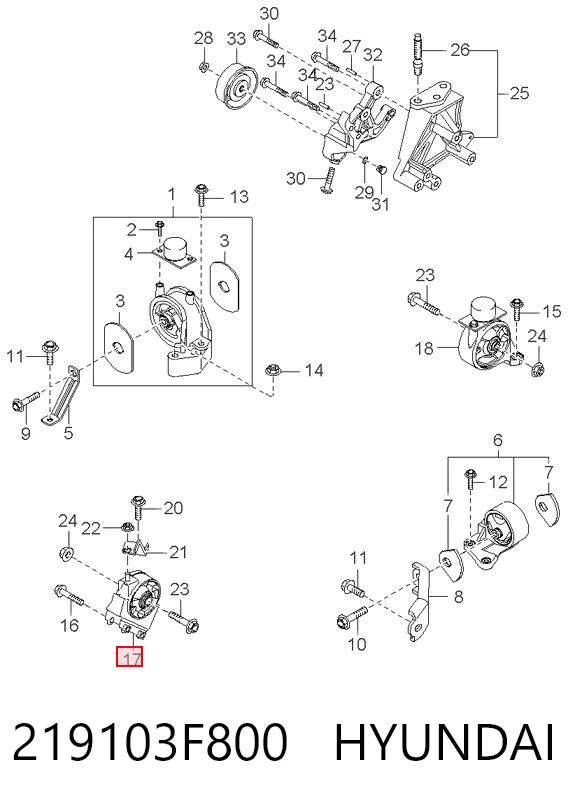 219103F800 Hyundai/Kia Подушка передней опоры двигателя