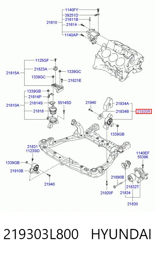 219303L800 Hyundai/Kia Задняя подушка двигателя