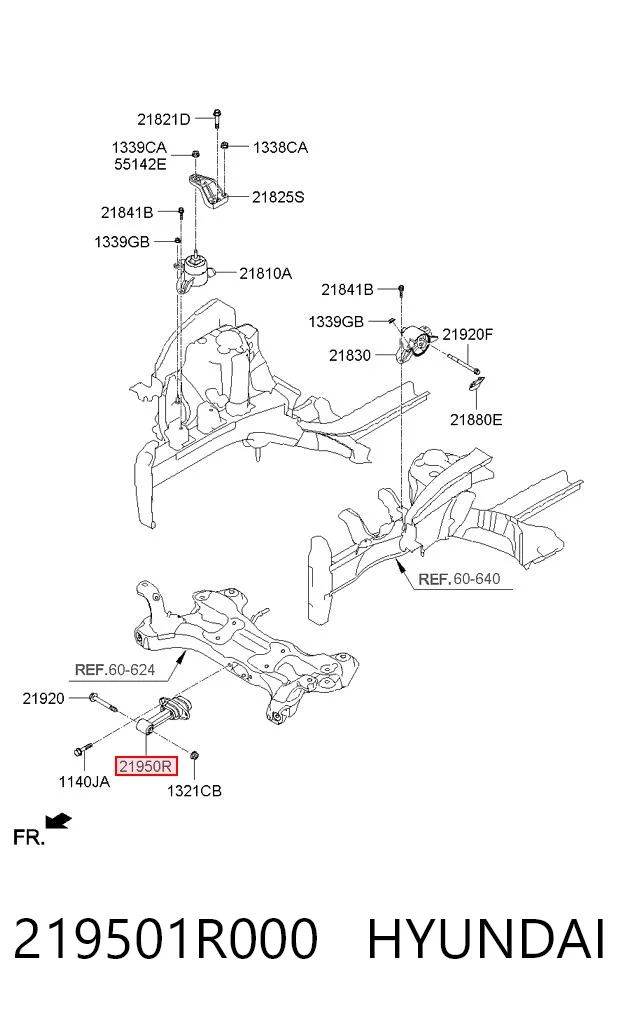 219501R000 Hyundai/Kia Подушка (опора) двигателя, нижняя