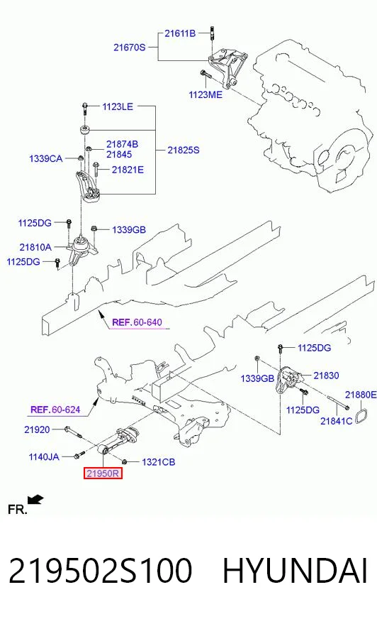 219502S100 Hyundai/Kia Подушка передней опоры двигателя
