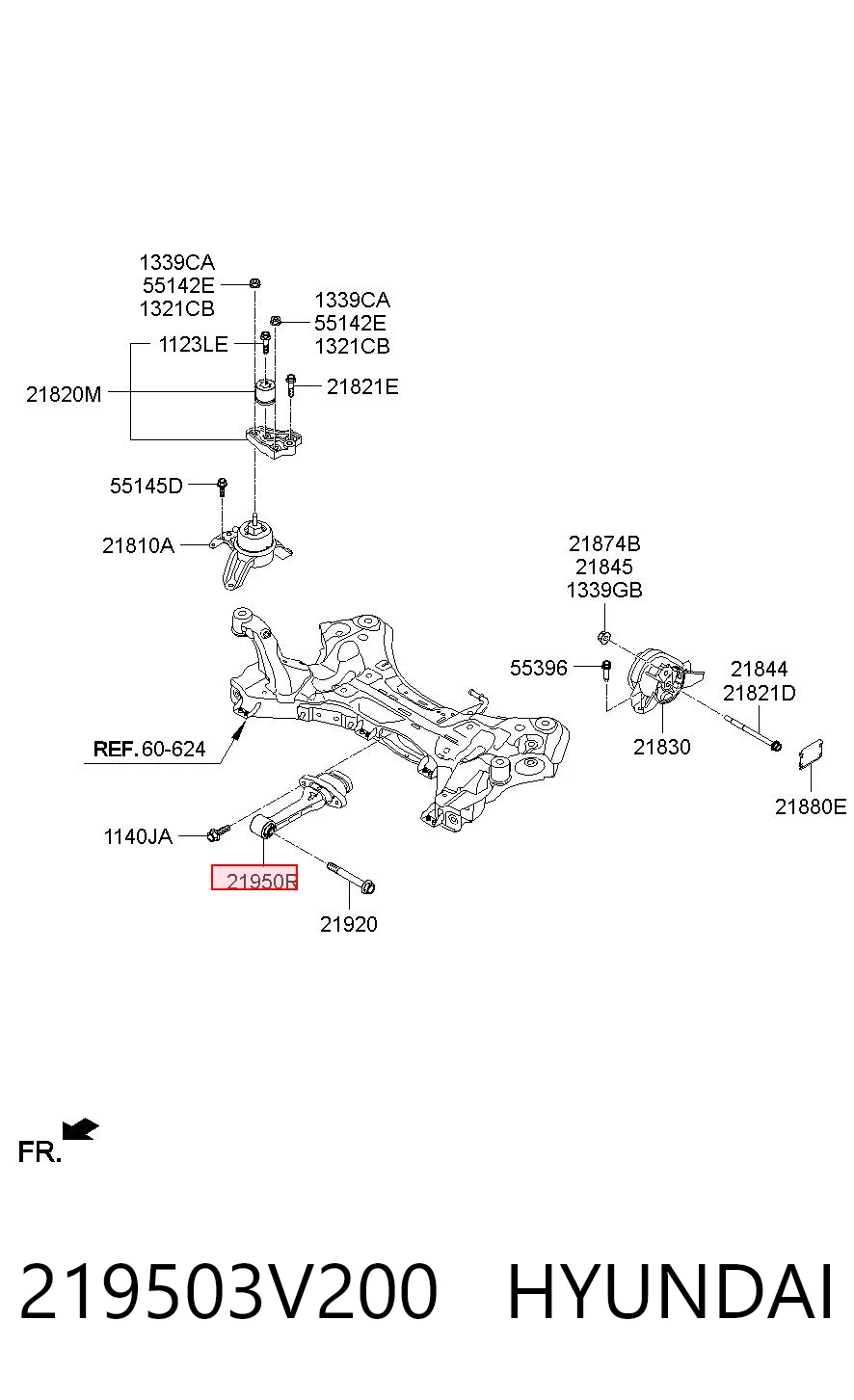 219503V200 Hyundai/Kia Подушка передней опоры двигателя