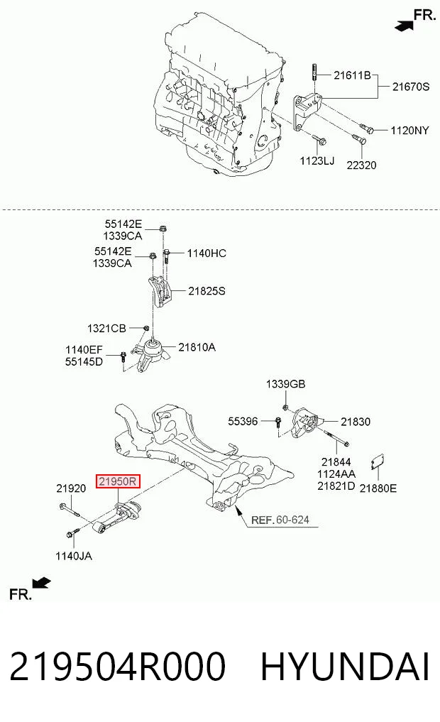 219504R000 Hyundai/Kia Подушка передней опоры двигателя