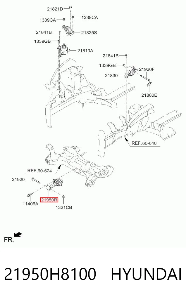 21950H8100 Hyundai/Kia Подушка передней опоры двигателя