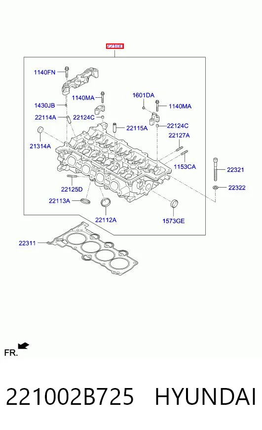 221002B725 Hyundai/Kia Головка блока цилиндров