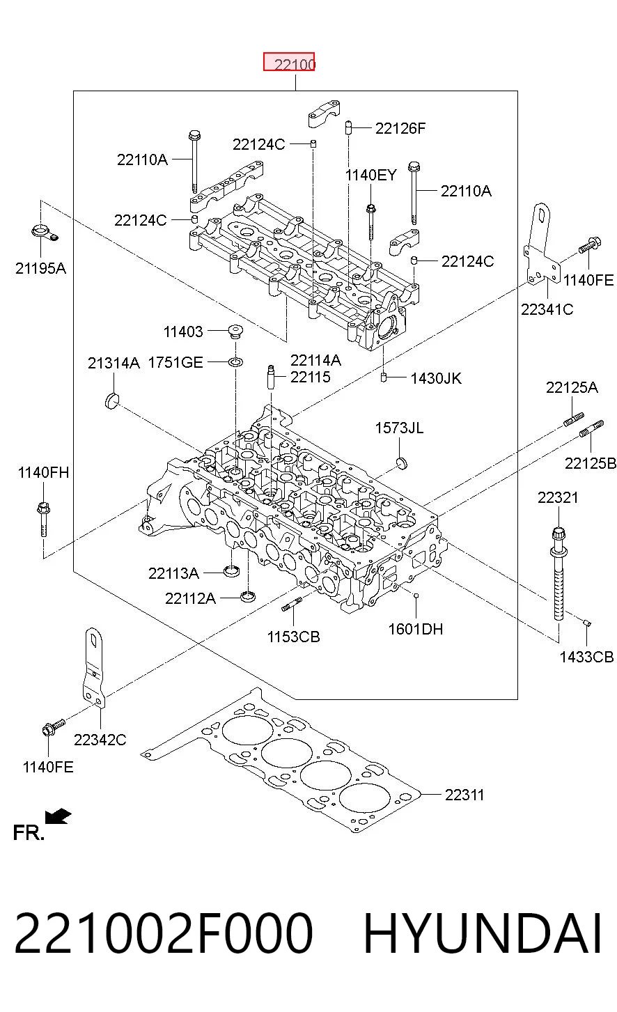 221002F000 Hyundai/Kia Головка блока цилиндров
