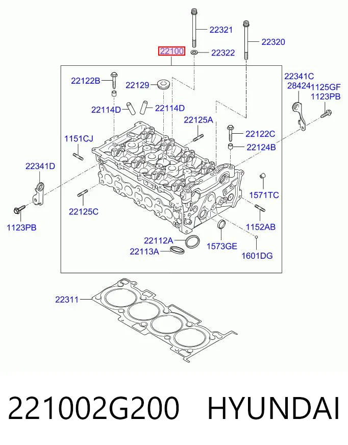 221002G200 Hyundai/Kia Головка блока цилиндров
