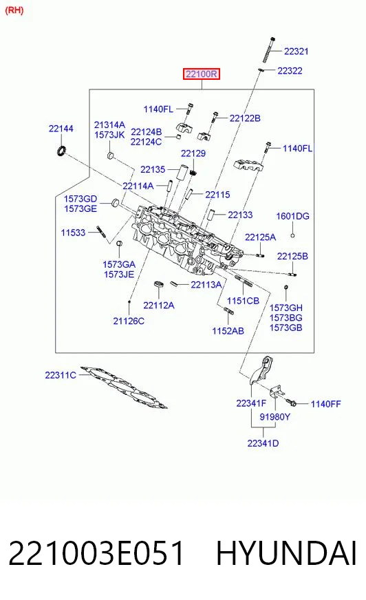 221003E051 Hyundai/Kia Головка блока цилиндров