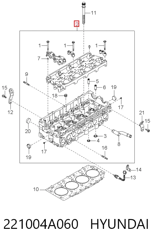 221004A060 Hyundai/Kia Головка блока цилиндров