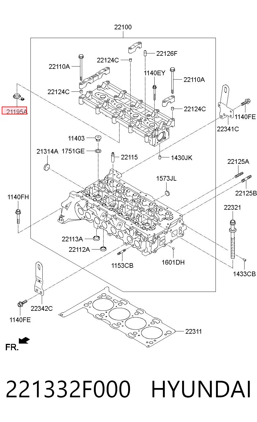 221332F000 Hyundai/Kia Прокладка крышки двигателя комплект