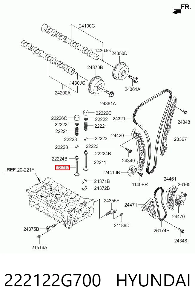222122G700 Hyundai/Kia Выхлопной клапан