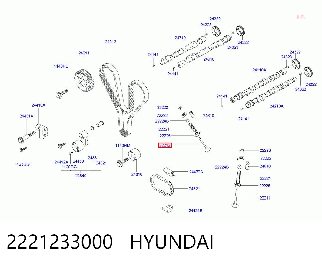 2221233000 Hyundai/Kia Выхлопной клапан