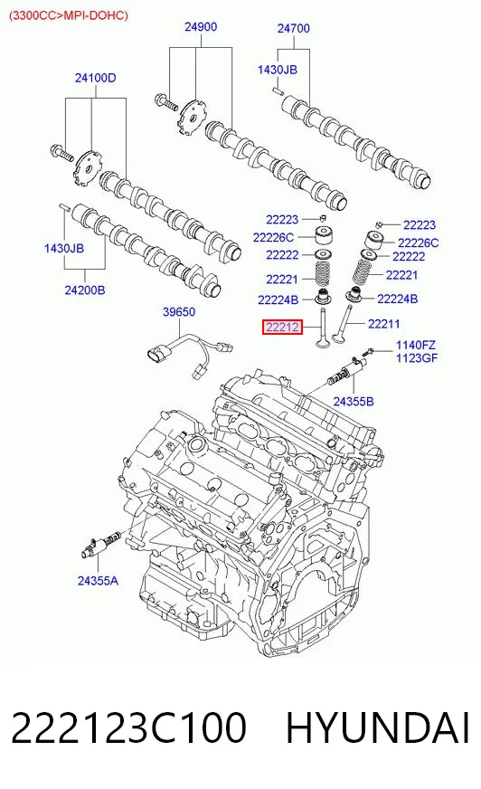 222123C100 Hyundai/Kia Выхлопной клапан