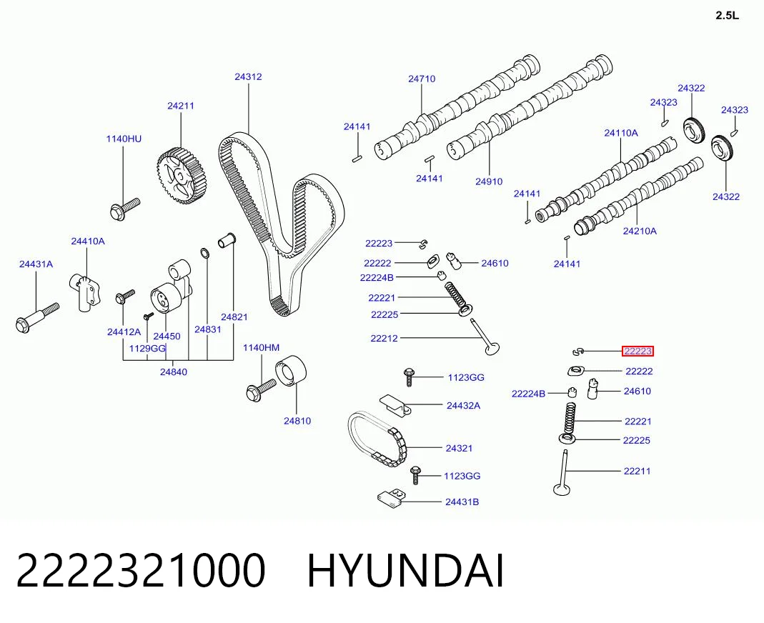 2222321000 Hyundai/Kia Сухари клапана
