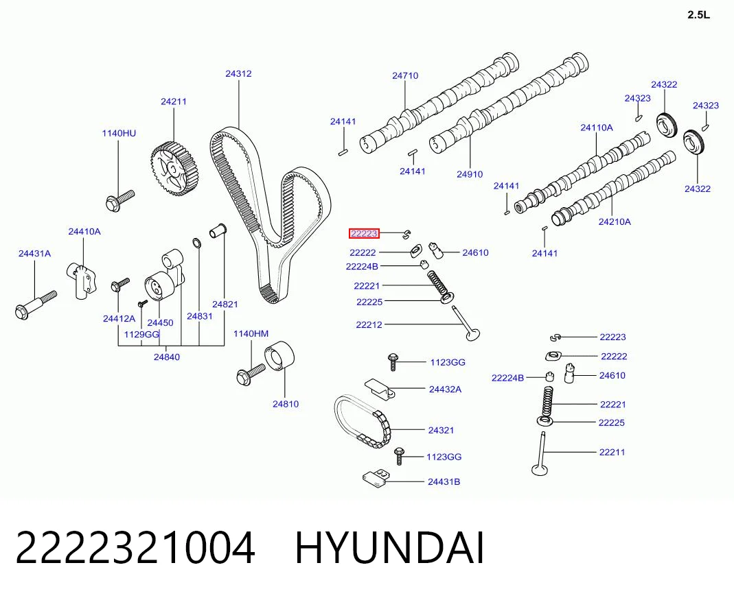 2222321004 Hyundai/Kia Сухари клапана
