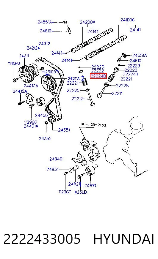 2222433005 Hyundai/Kia Сальник клапана (маслосъёмный), выпускного