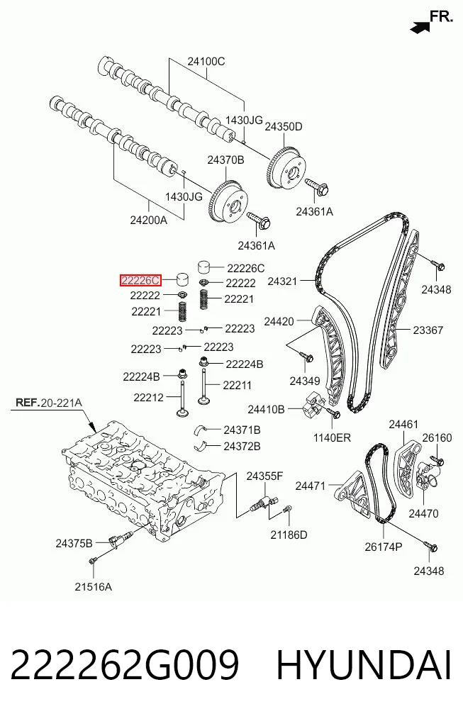 222262G009 Hyundai/Kia Гидрокомпенсатор