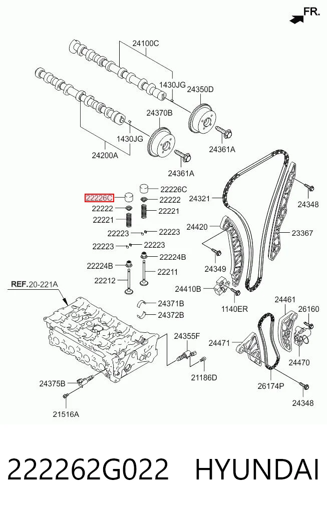 222262G022 Hyundai/Kia Гидрокомпенсатор