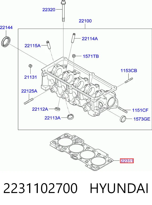 2231102700 Hyundai/Kia Прокладка головки блока