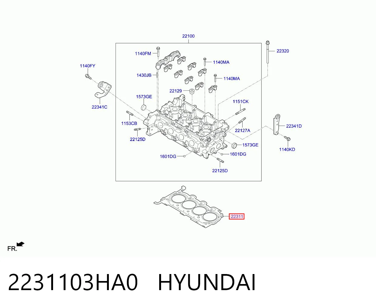 2231103HA0 Hyundai/Kia Прокладка головки блока