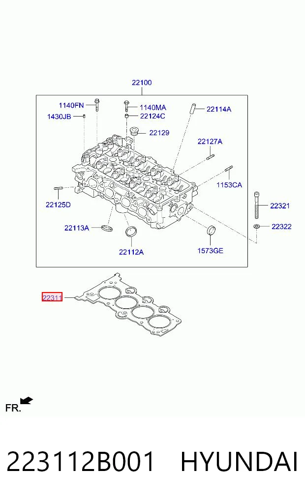 223112B001 Hyundai/Kia Прокладка головки блока