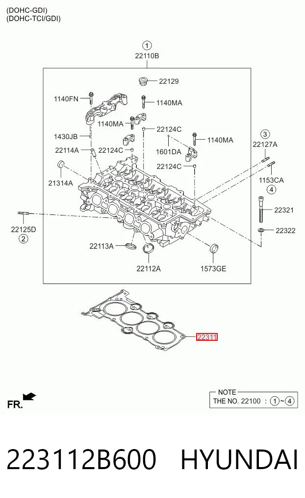 223112B600 Hyundai/Kia Прокладка головки блока