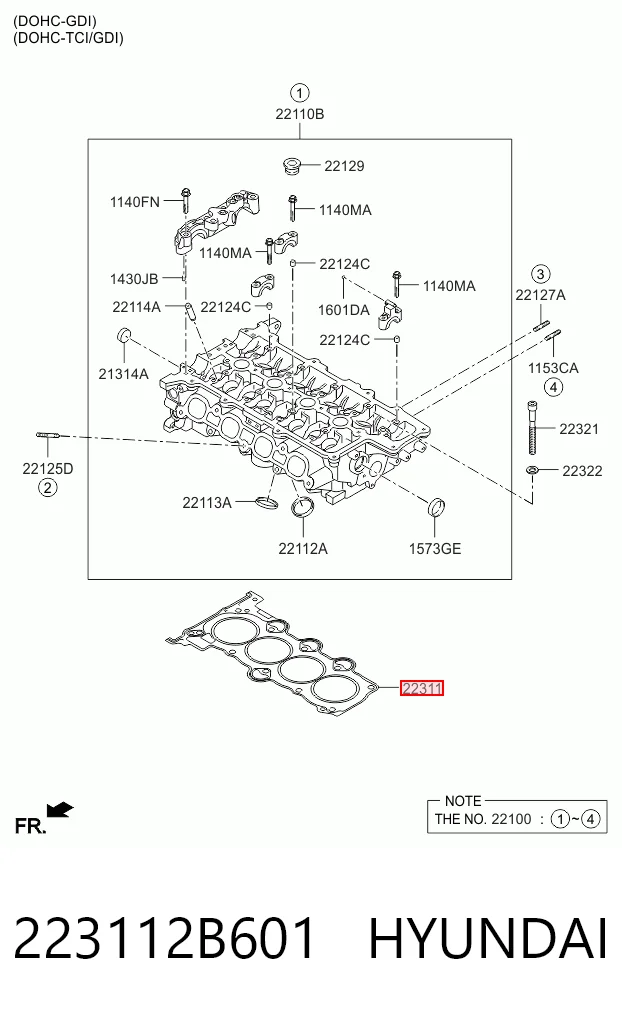 223112B601 Hyundai/Kia Прокладка головки блока