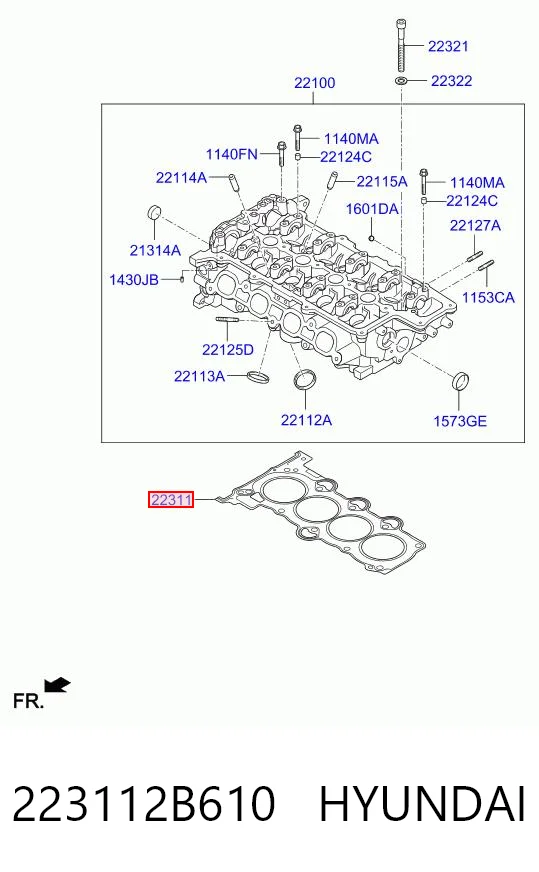223112B610 Hyundai/Kia Прокладка головки блока