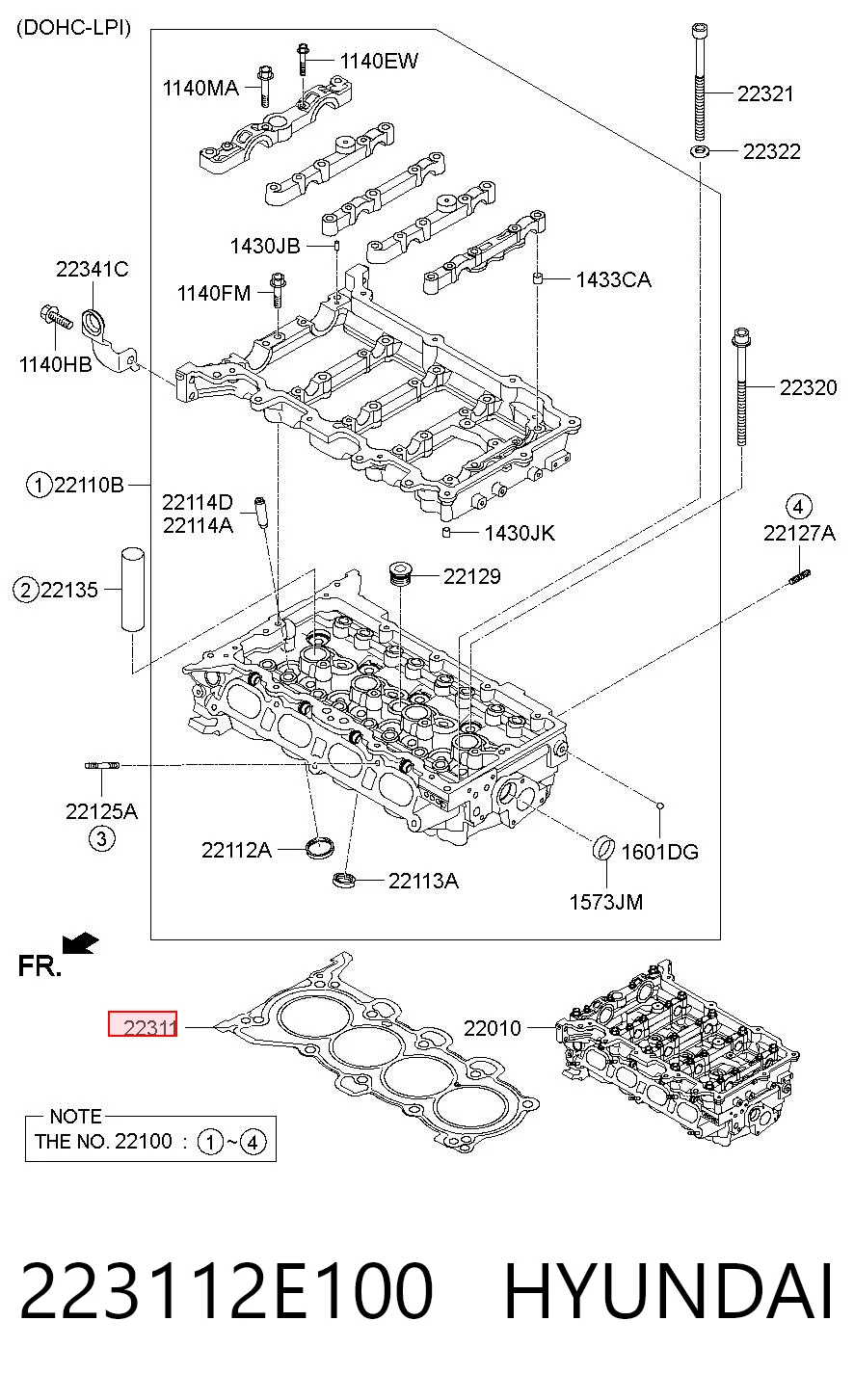 223112E100 Hyundai/Kia Прокладка головки блока
