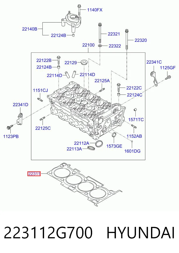 223112G700 Hyundai/Kia Прокладка головки блока