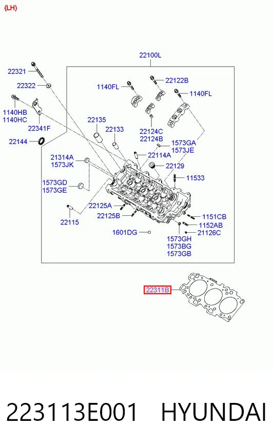223113E001 Hyundai/Kia Левая прокладка головки блока цилиндров 
