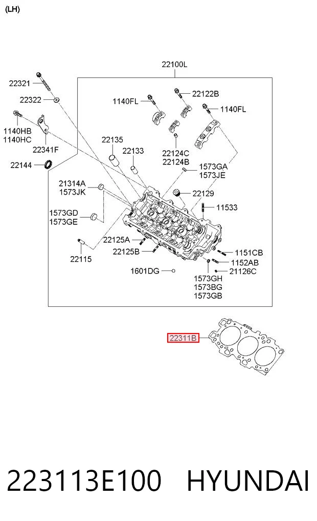 223113E100 Hyundai/Kia Левая прокладка головки блока цилиндров 