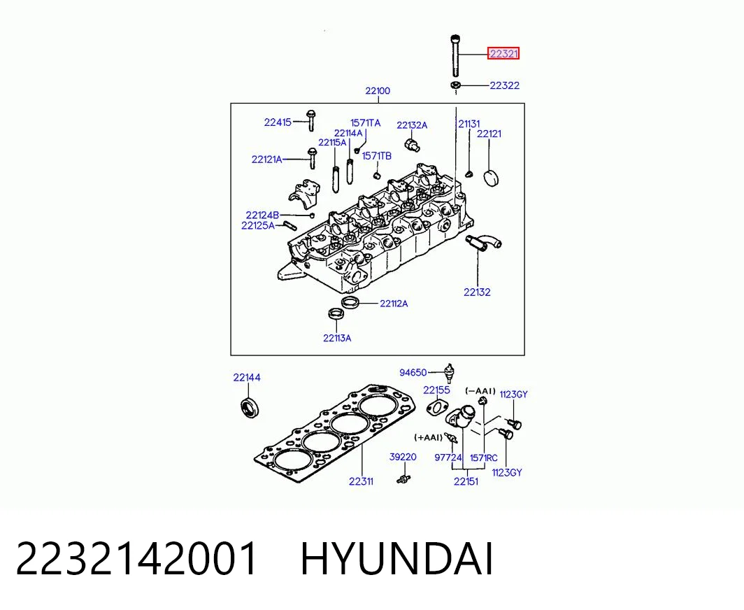 Болт ГБЦ 2232142001 TYB