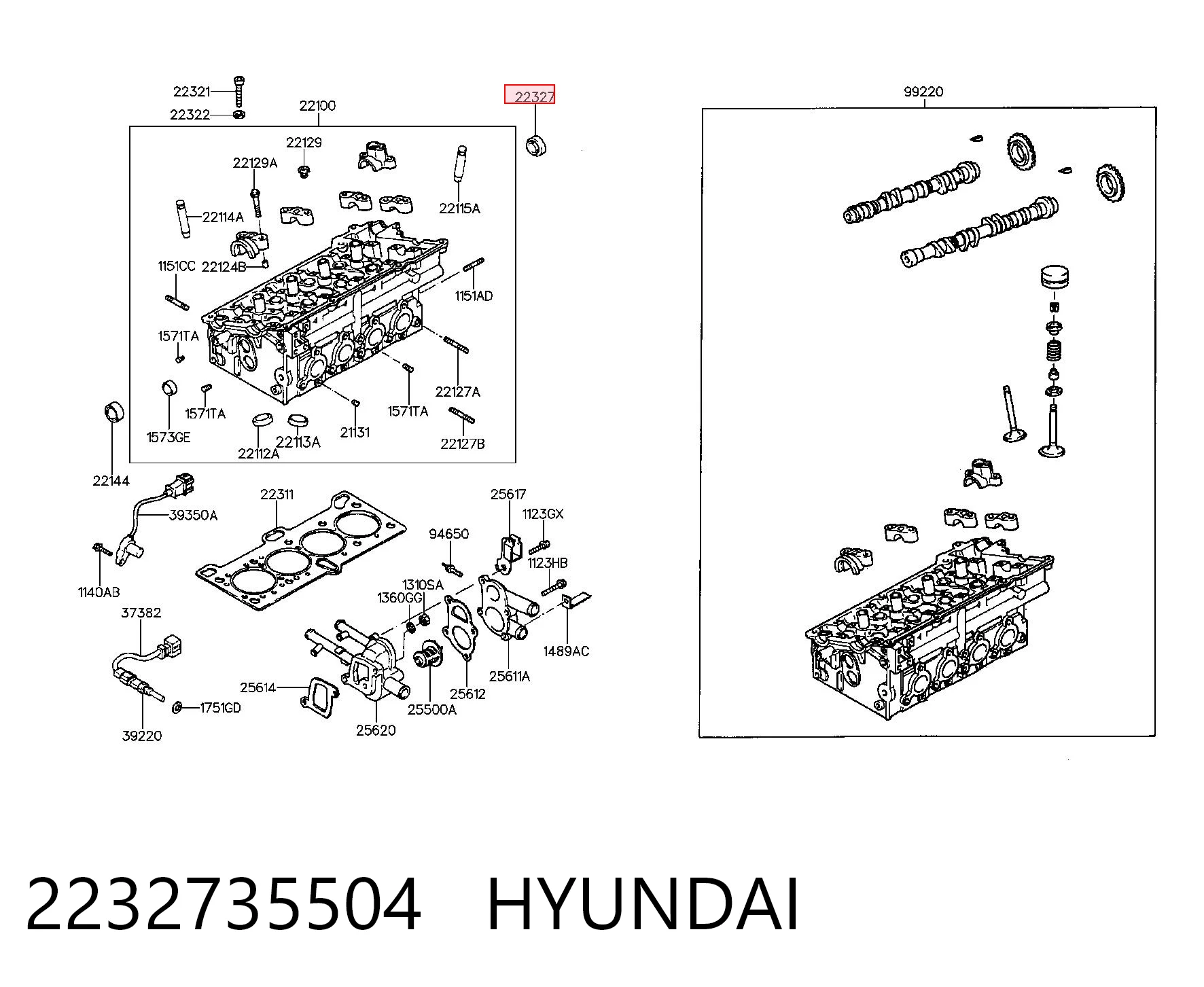 2232735504 Hyundai/Kia Заглушка двигателя