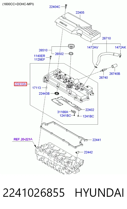 Клапанная крышка 264990 Dorman