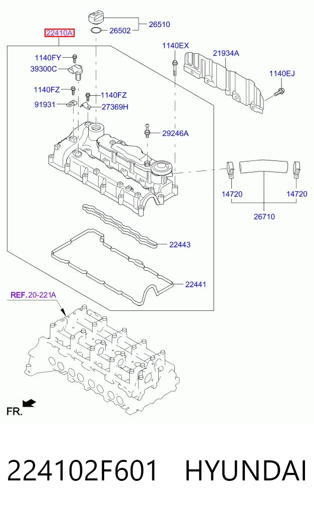 224102F601 Hyundai/Kia Крышка двигателя