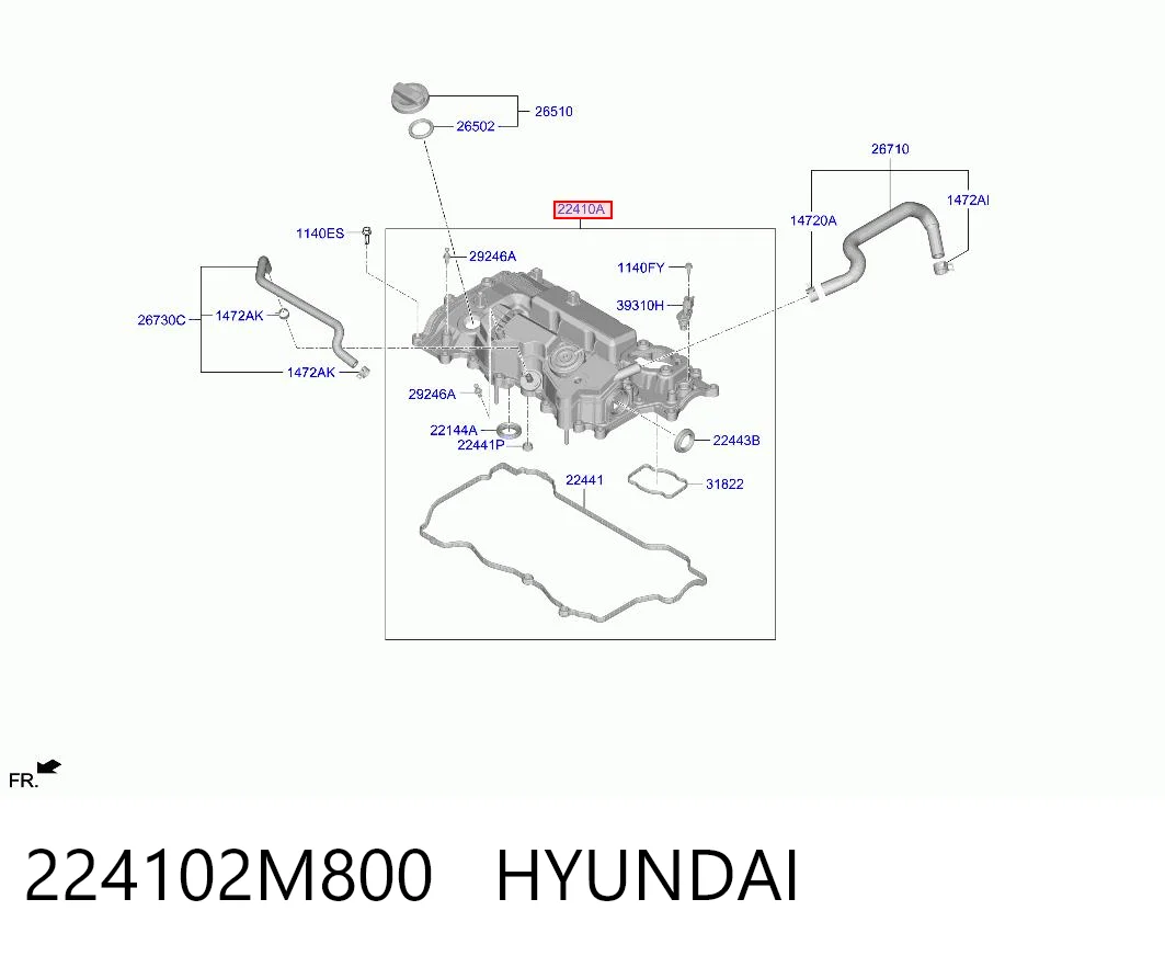 224102M800 Hyundai/Kia Крышка двигателя