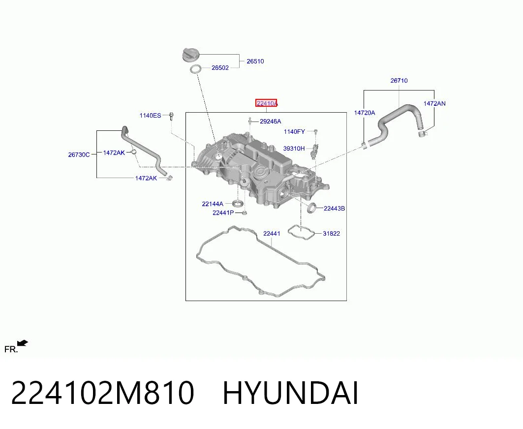 224102M810 Hyundai/Kia Крышка двигателя