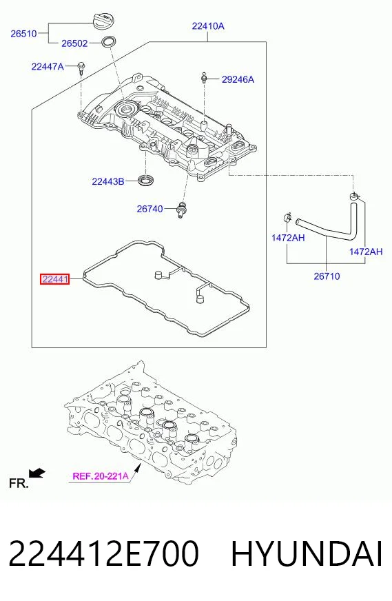 224412E700 Hyundai/Kia Прокладка крышки клапана