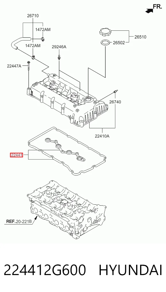 224412G100 NIPPON MOTORS Прокладка крышки клапана