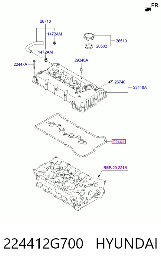 Прокладка крышки двигателя NIPPON MOTORS 224412G100 цена, от 11.48 USD