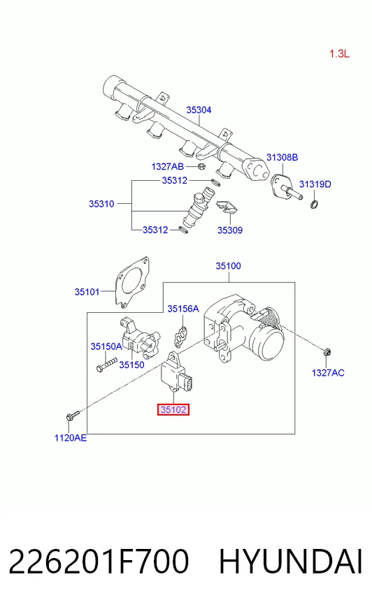 226201F700 Hyundai/Kia Датчик положения дроссельной заслонки