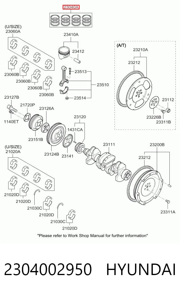 Кольца поршневые 2304002970 Chrysler