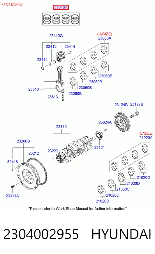 Кольца поршневые комплект, STD Chrysler 2304002970