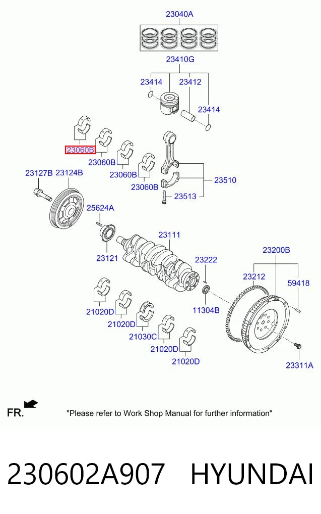 230602A907 Hyundai/Kia Комплект подшипников скольжения
