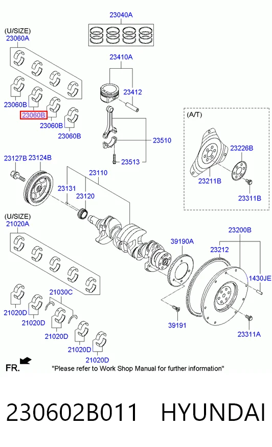 Комплект подшипников скольжения на KIA Carens III 
