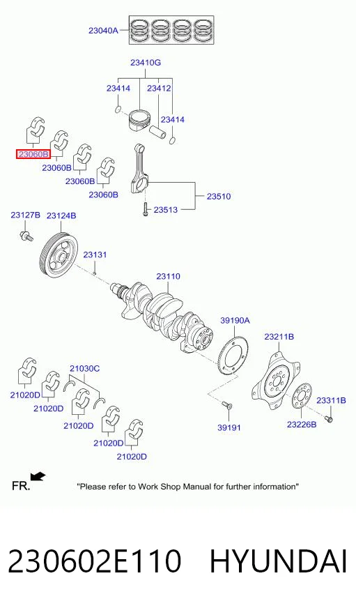 230602E110 Hyundai/Kia Комплект подшипников скольжения