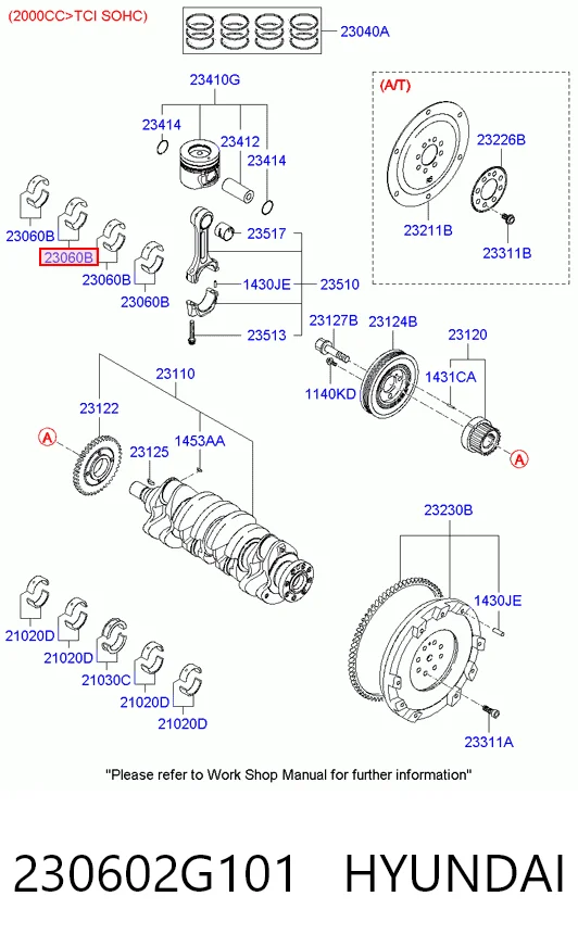 230602G100 Chrysler Комплект подшипников скольжения
