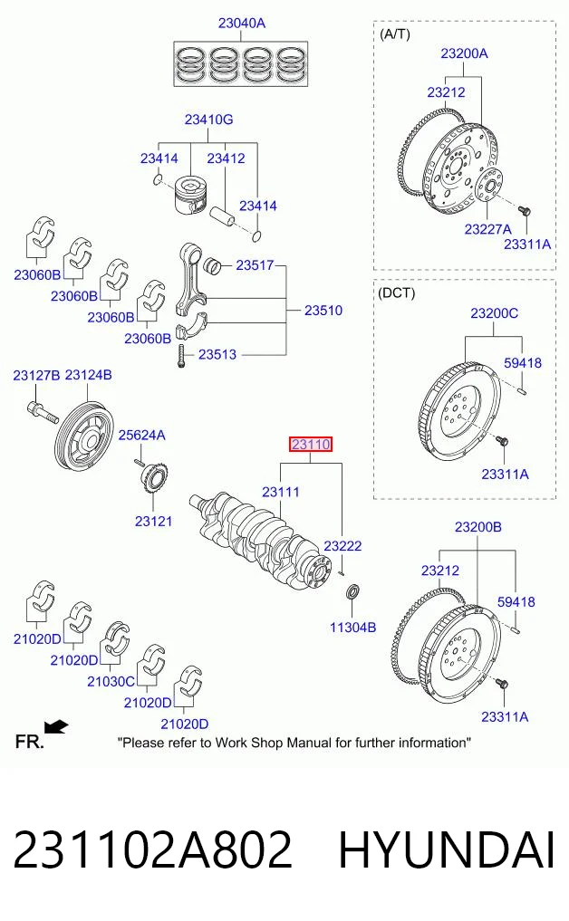 231102A802 Hyundai/Kia Коленвал двигателя